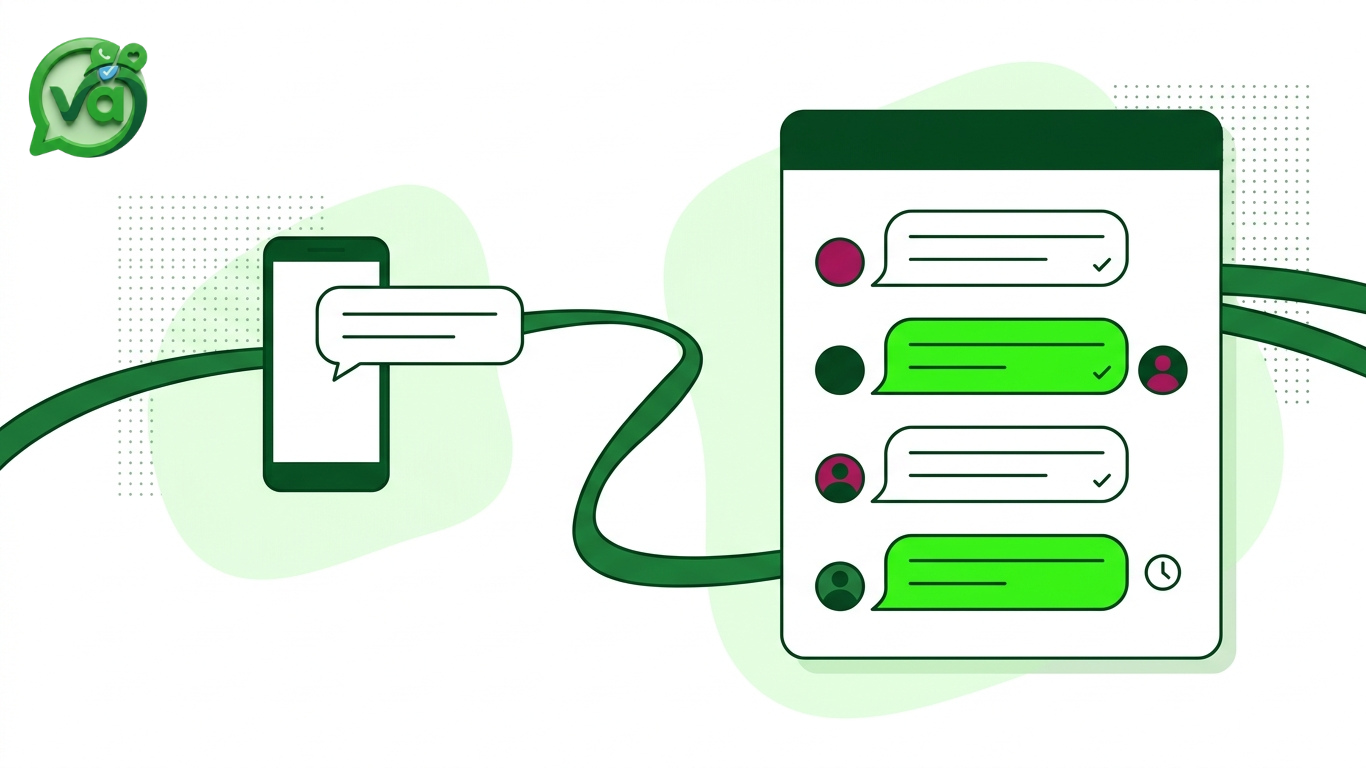 Client message travelling to a shared team inbox where each conversation has an owner and a response timer